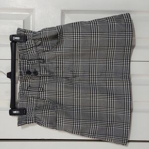 Jolt Houndstooth Black and White Mini Skirt Paper Bag Waist